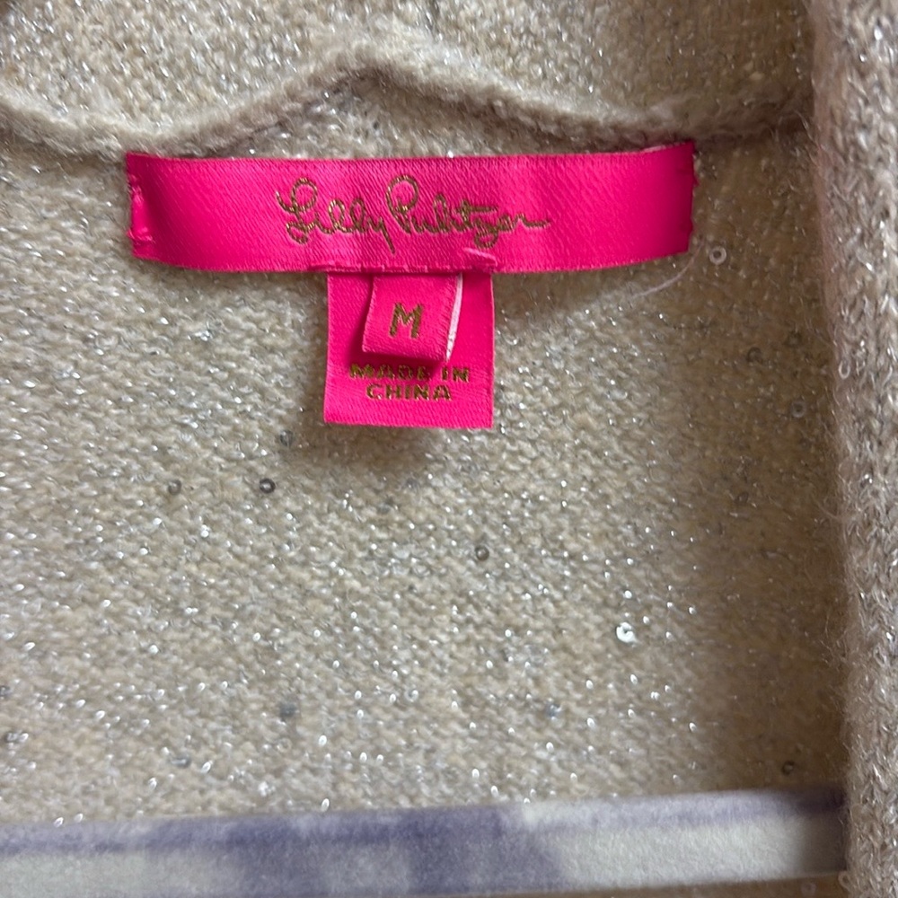 NWT Lilly Pulitzer Tatum Sequin Open Cardigan size M - Picture 9 of 10